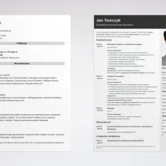 CV Jana Tomczyka z kluczowymi umiejętnościami: zarządzanie sprzedażą, budowanie relacji B2B, prowadzenie szkoleń.
