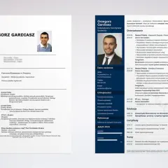 CV Grzegorza Gardiasza, koordynatora sprzedaży. Wpisane zainteresowania w CV to zarządzanie sprzedażą, wsparcie, budowanie relacji B2B, szkolenia i pozyskiwanie klientów.