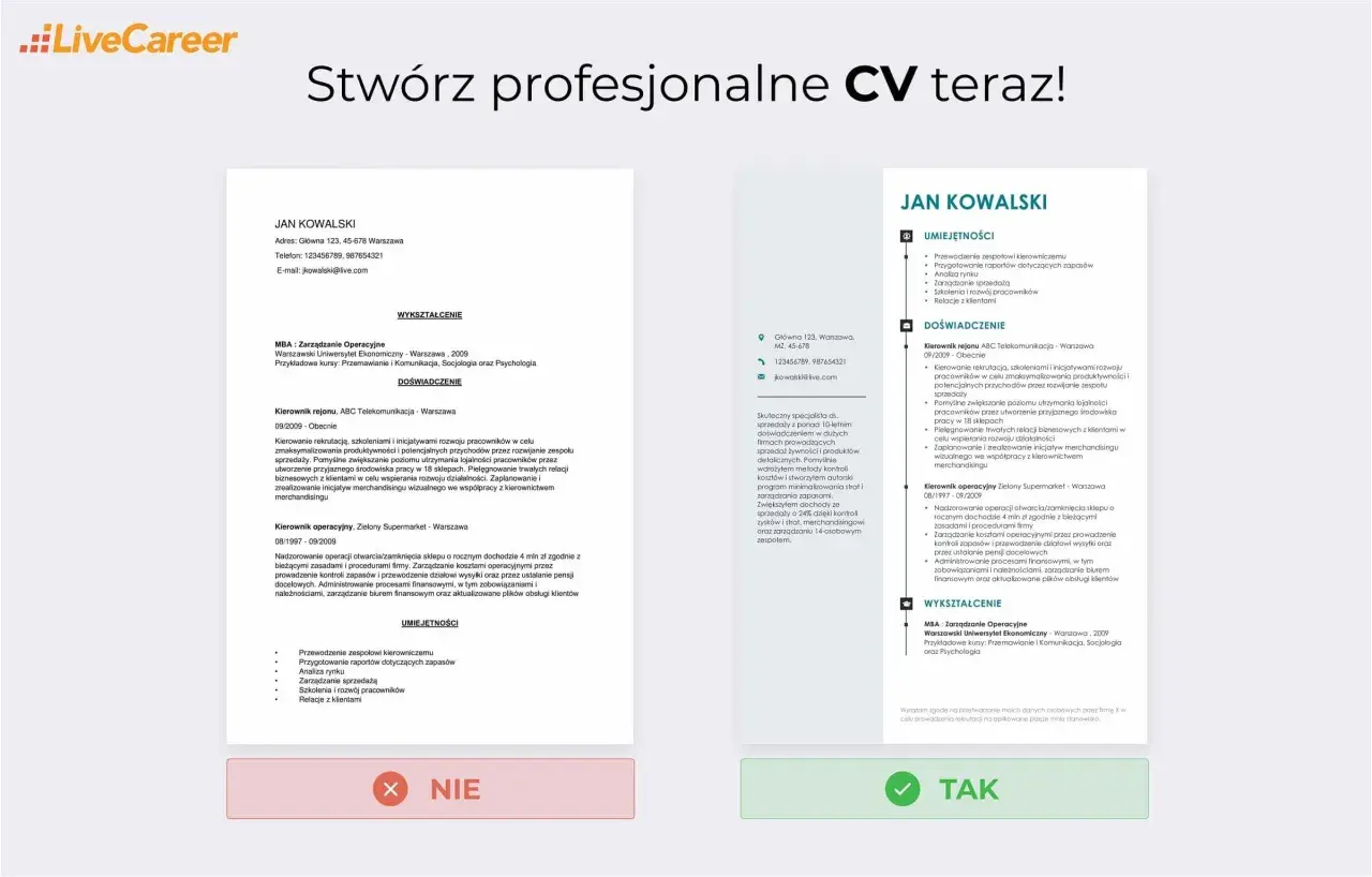 Darmowy wzór CV PDF dla Jana Kowalskiego, specjalisty ds. sprzedaży z bogatym doświadczeniem.