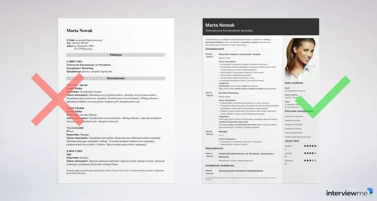 CV Marty Nowak z sekcją